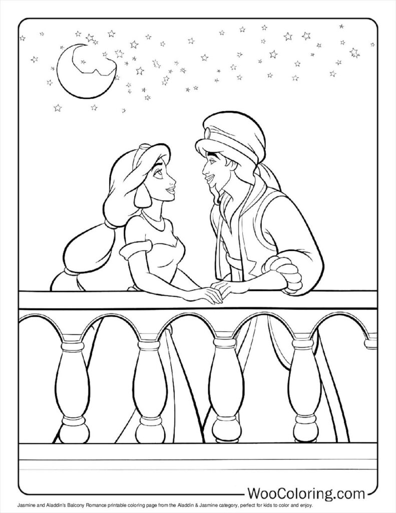 Jasmine and Aladdin's Balcony Romance