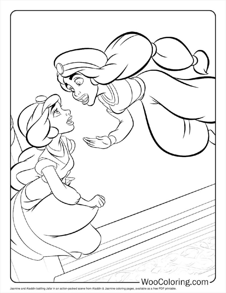 Jasmine and Aladdin’s Battle with Jafar