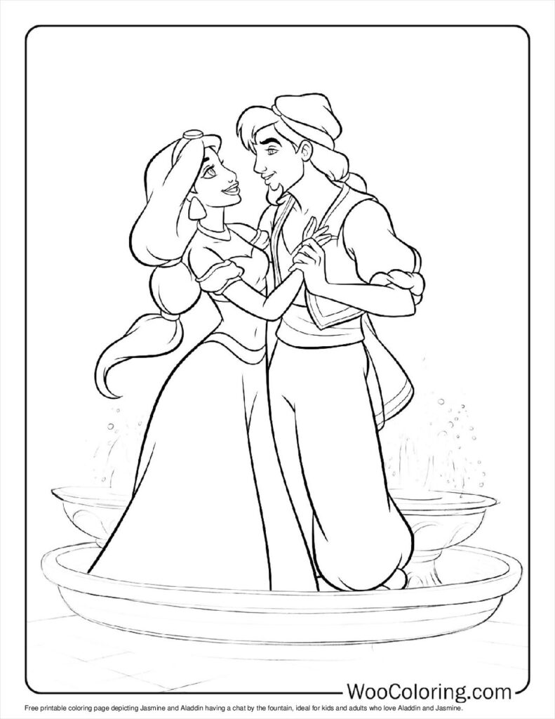 Jasmine and Aladdin’s Fountain Side Chat