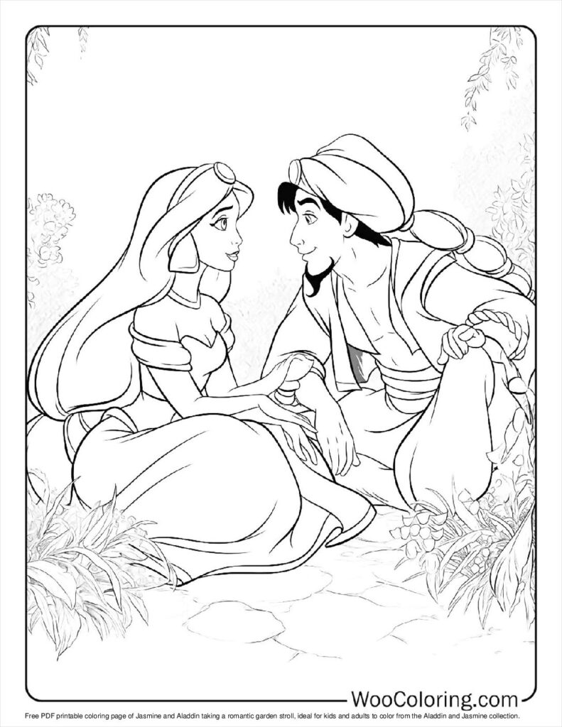 Jasmine and Aladdin's Garden Stroll