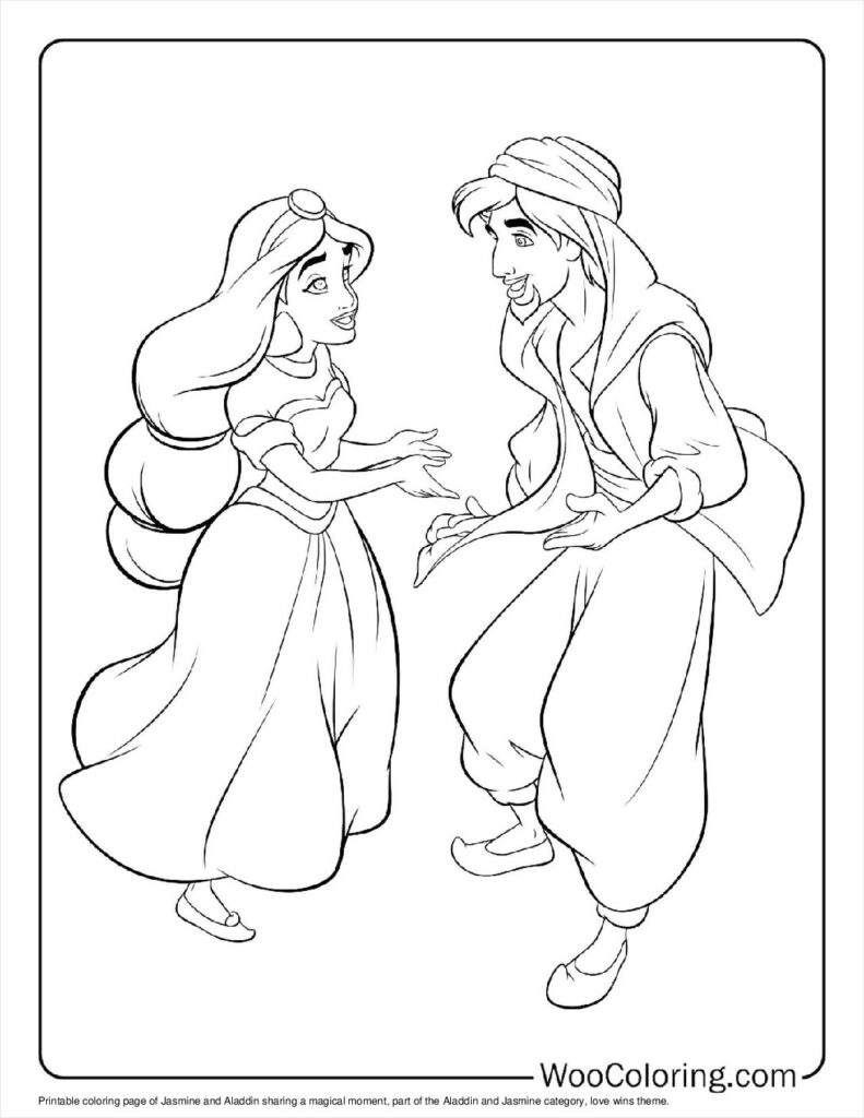 Jasmine and Aladdin’s Love Wins To Color