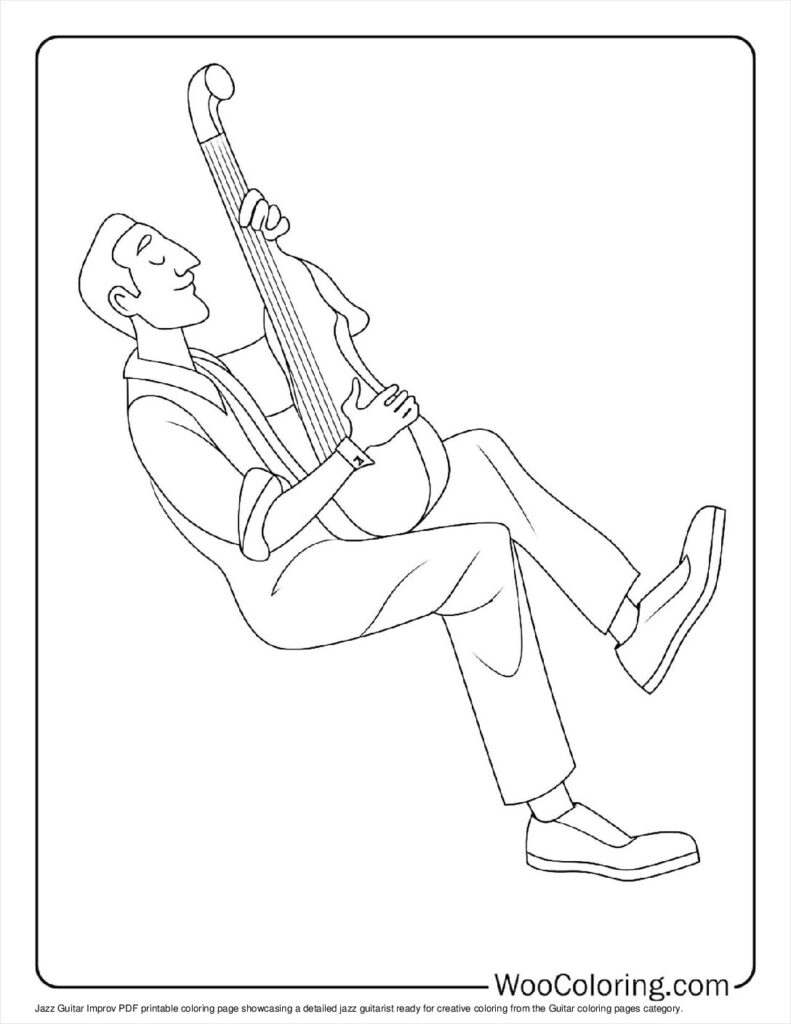 100  Guitar coloring pages  Free PDF To Print  - 14