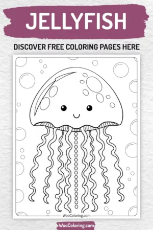 Jellyfish coloring pages designs for kids