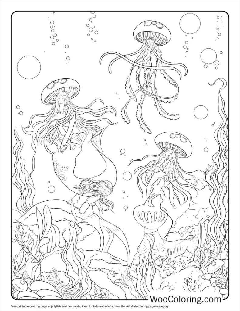100  Jellyfish coloring pages  Free PDF To Print  - 75