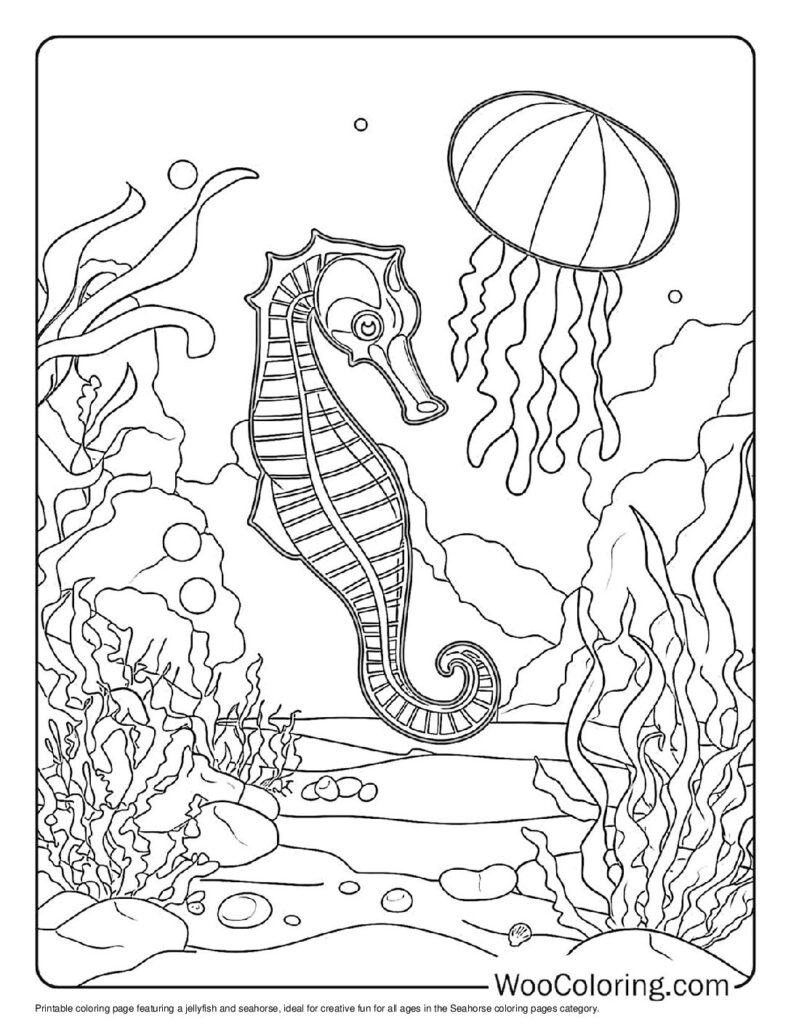 100  Seahorse coloring pages  Free PDF To Print  - 15