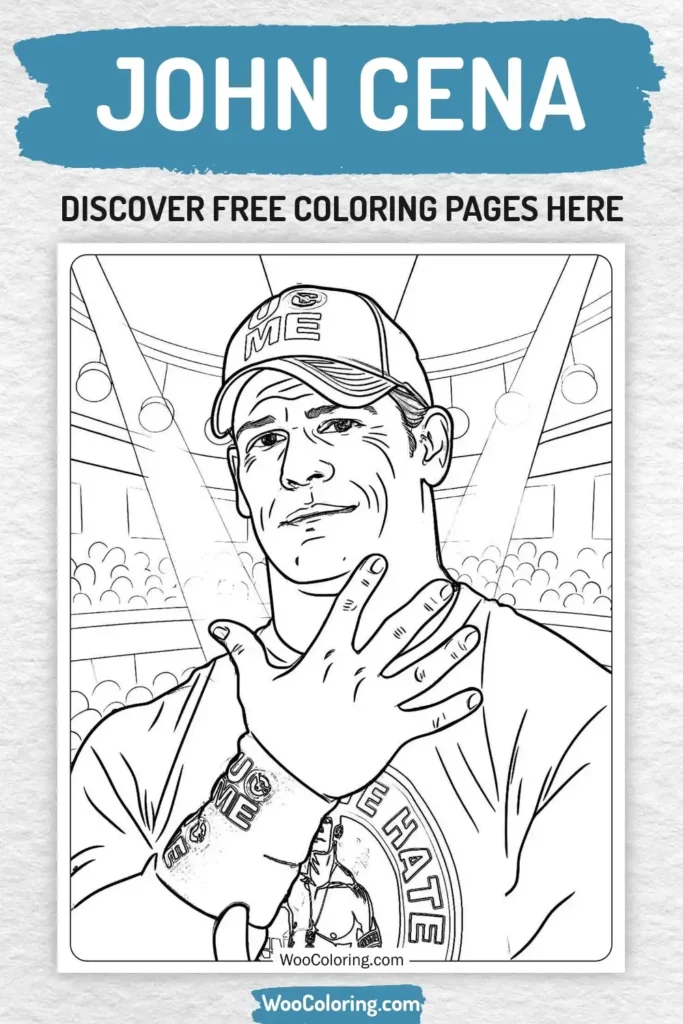John Cena coloring pages designs for boys