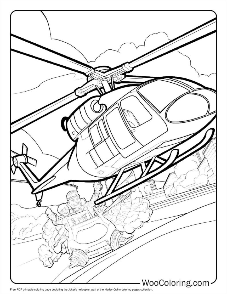 Joker's Helicopter To Color