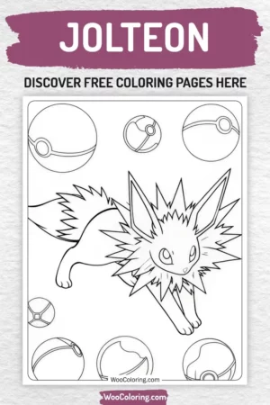 Jolteon coloring pages designs for kids