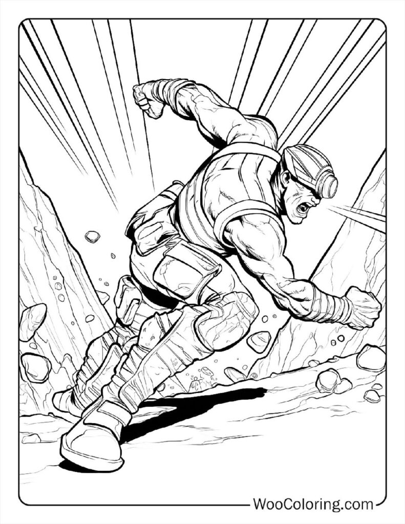 Juggernaut's Rampage Halted Coloring Page For Kids
