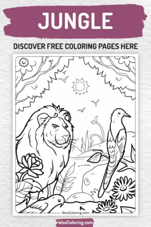 Jungle coloring pages designs for kids