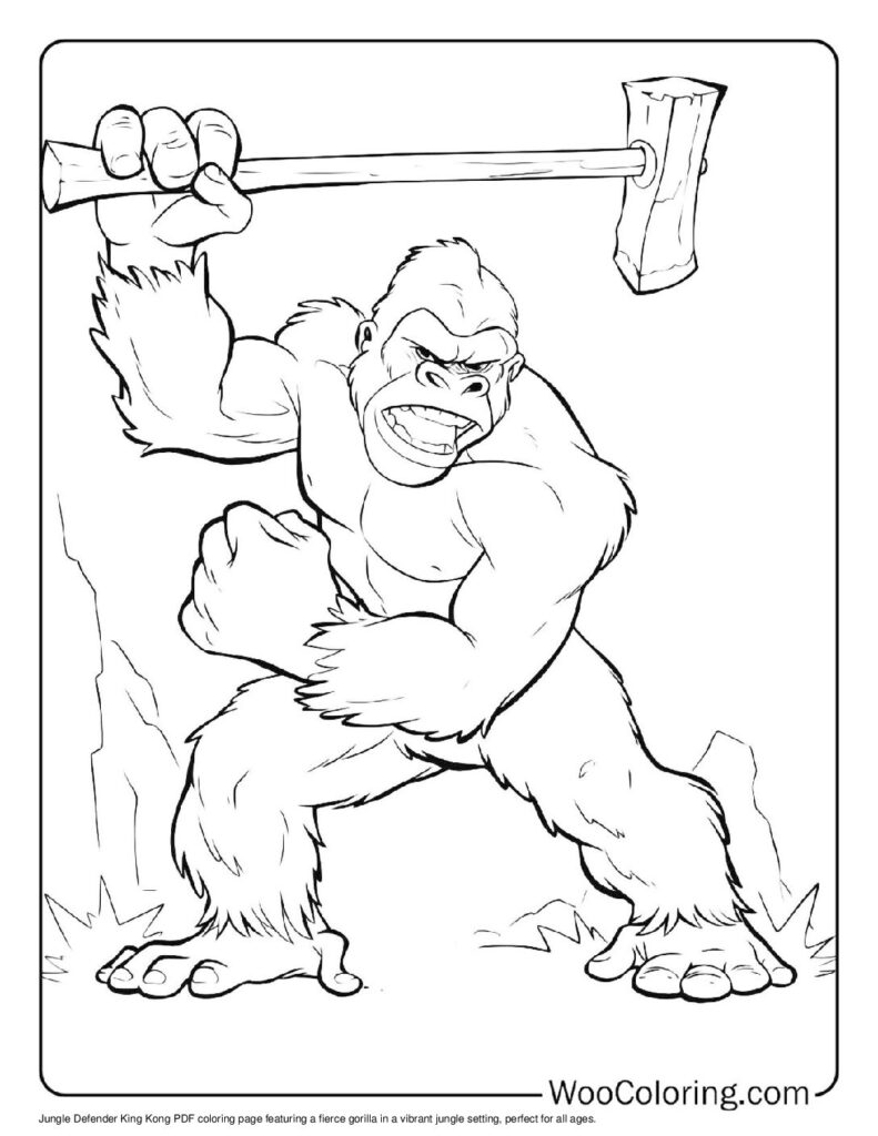 100  King Kong coloring pages  Free PDF To Print  - 27