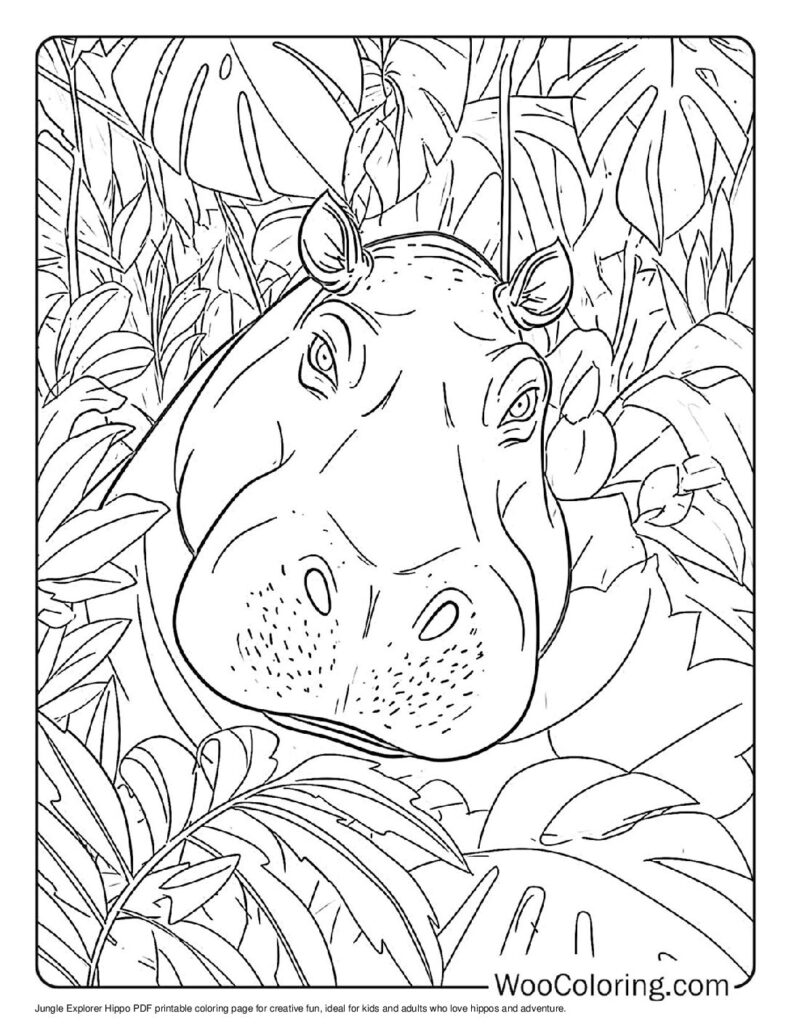 100  Hippo coloring pages  Free PDF To Print  - 12