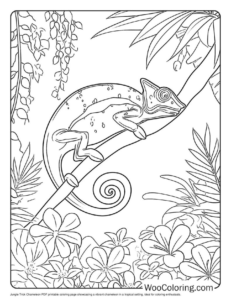 100  Chameleon coloring pages  Free PDF To Print  - 45