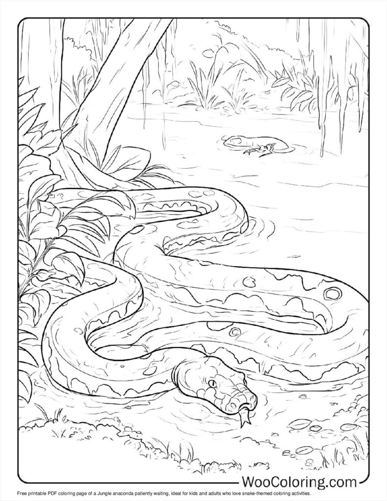 Jungle anaconda waiting