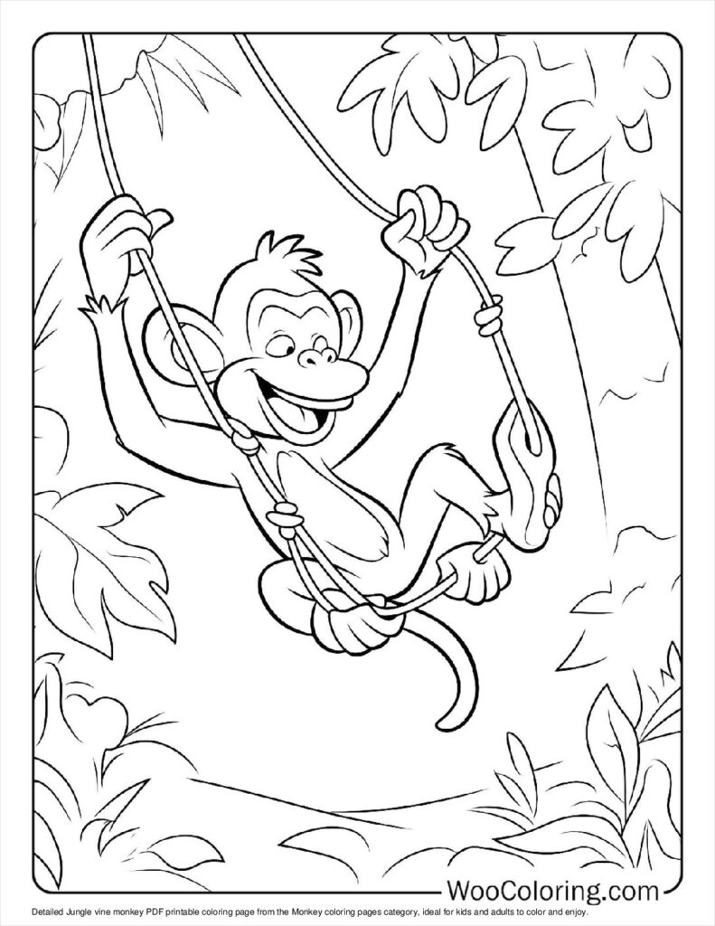 100  Monkey coloring pages  Free PDF To Print  - 71