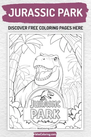 Jurassic Park coloring pages designs for kids