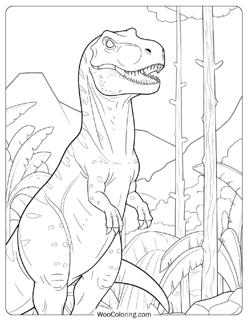 Jurassic Park T-Rex Coloring Page