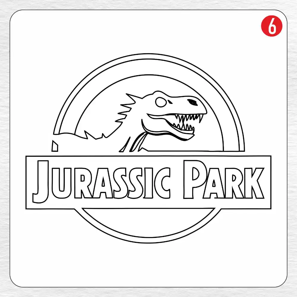 Jurassic Park coloring page drawing step 6
