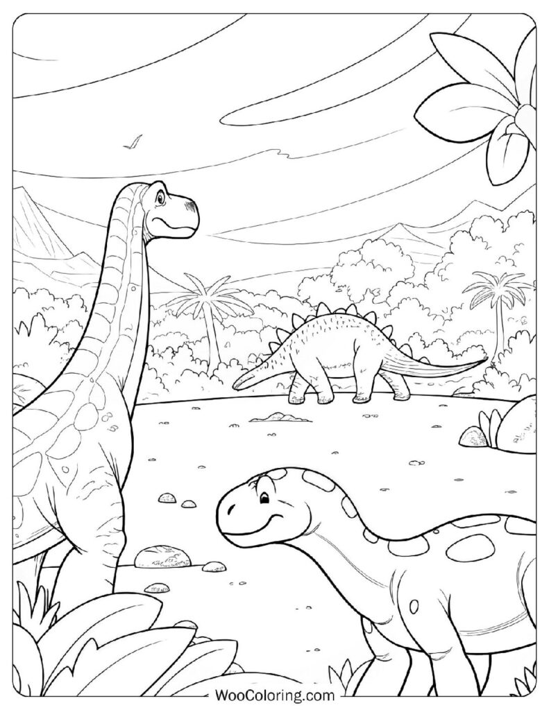 Jurassic World Dinosaur Adventure Coloring Page For Kids