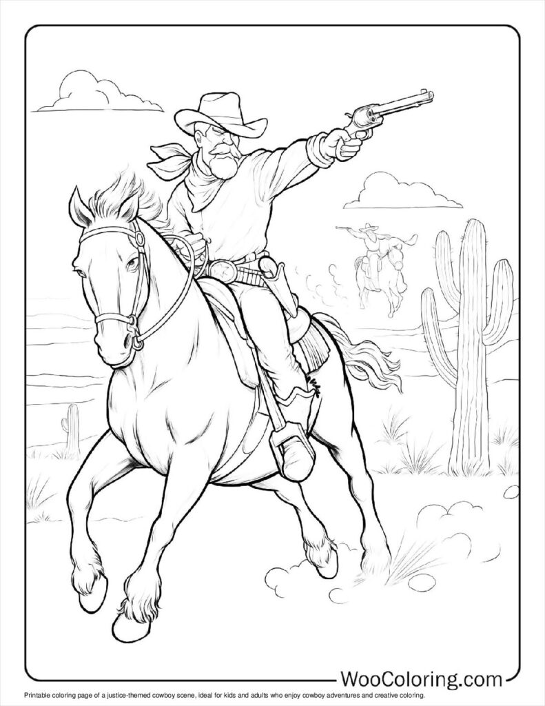 100  Cowboy coloring pages  Free PDF To Print  - 5
