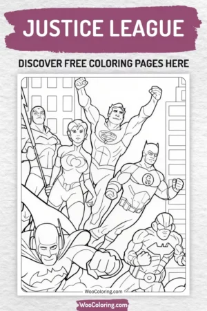 Justice League coloring pages designs for kids