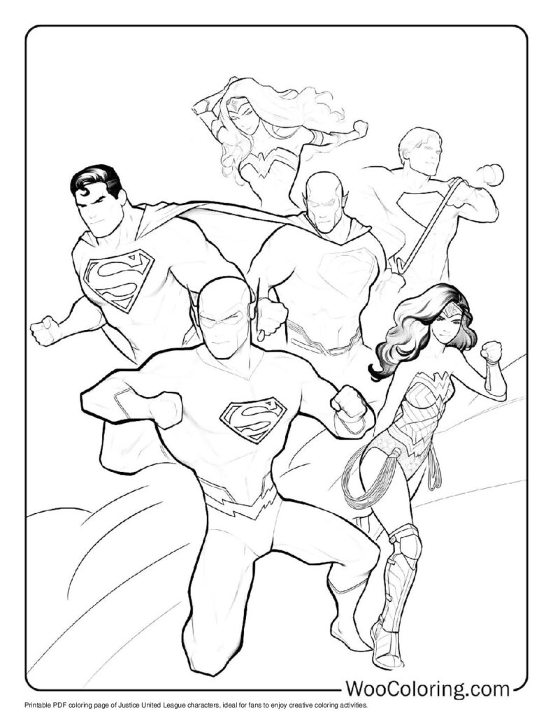 Justice United League Coloring Sheet