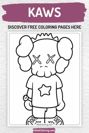 KAWS coloring pages designs for kids