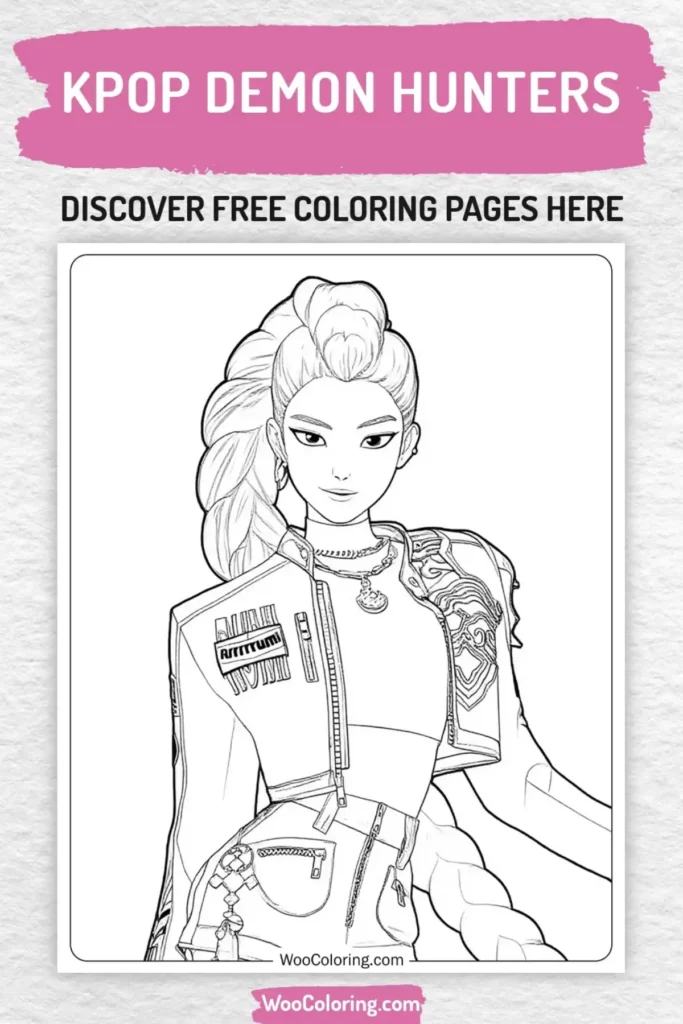 KPop Demon Hunters coloring pages designs for girls