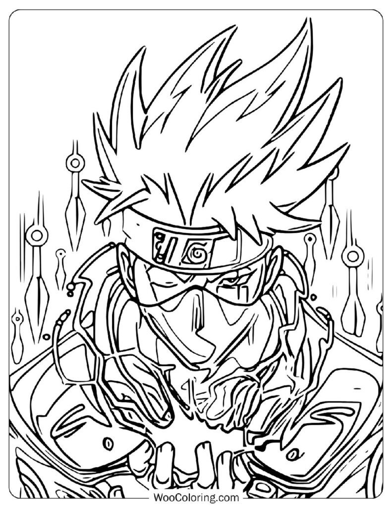 Kakashi Hatake – Master of the Sharingan and Elite Ninja from Naruto Coloring Sheet for Preschoolers