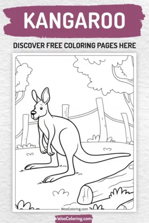 Kangaroo coloring pages designs for kids