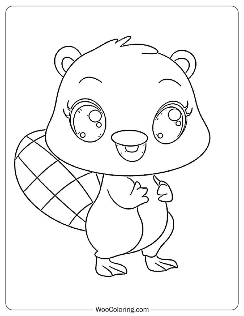 Kawaii Beaver For Kids
