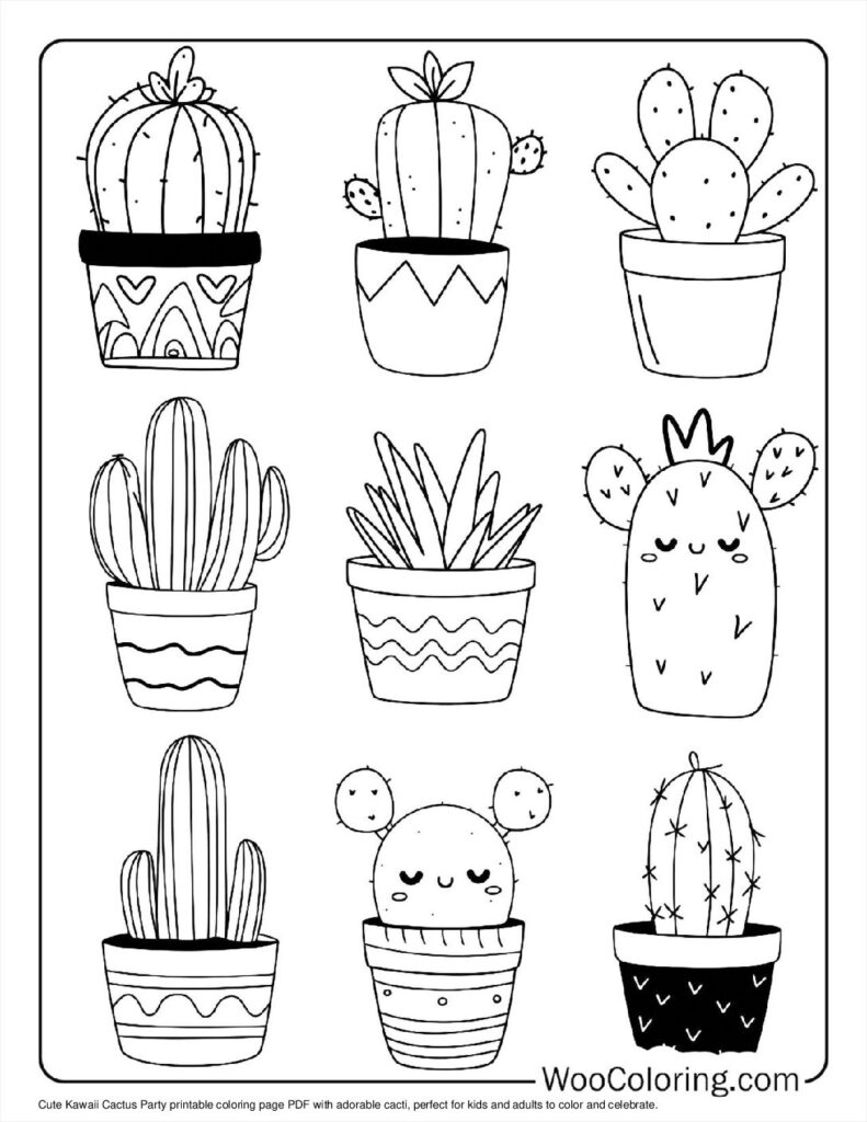 100  Cactus coloring pages  Free PDF To Print  - 67