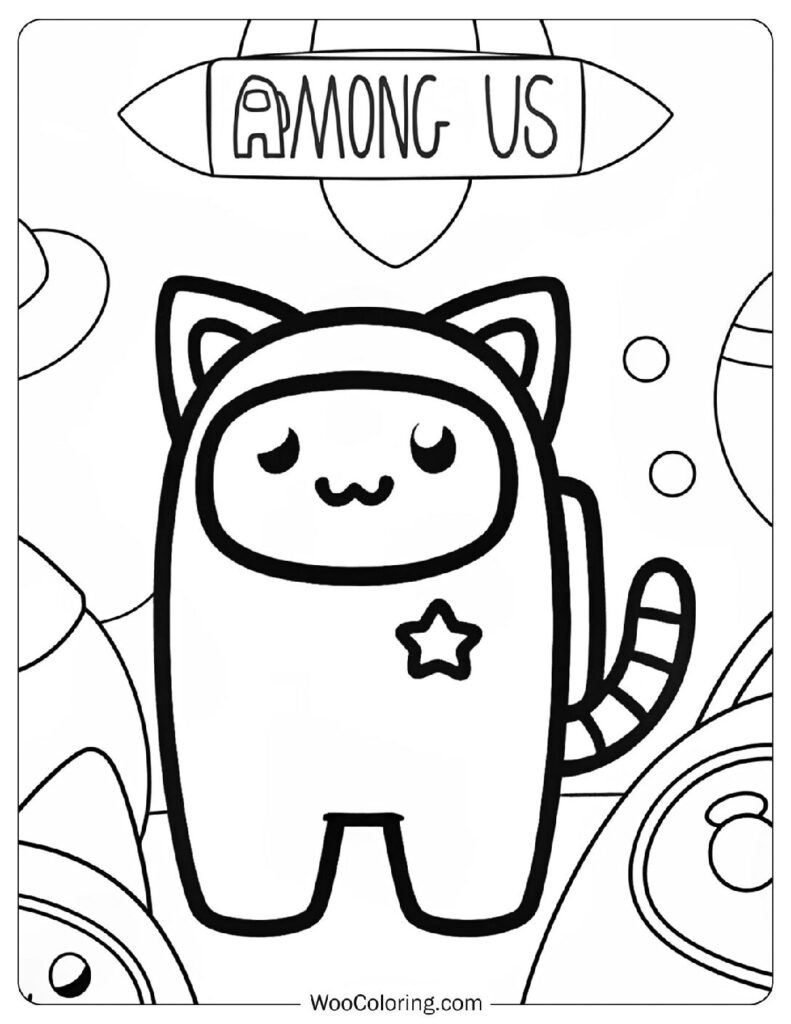 Cat eared crewmate in space