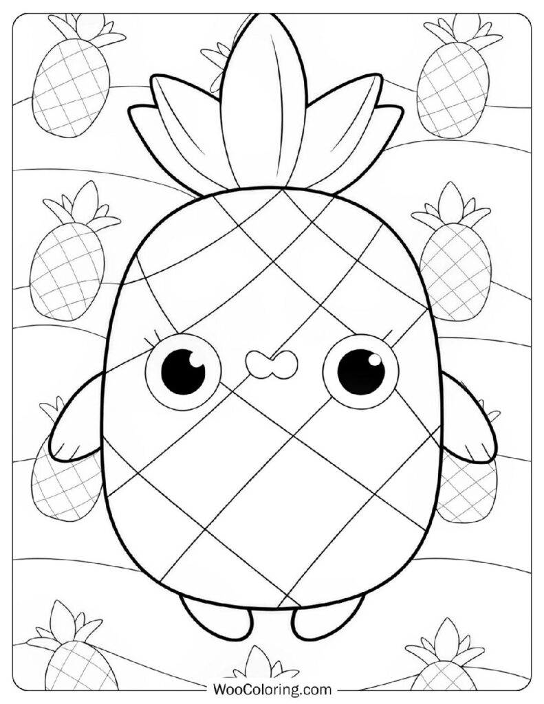24 Pineapple Coloring Pages  Free PDF To Print  - 35