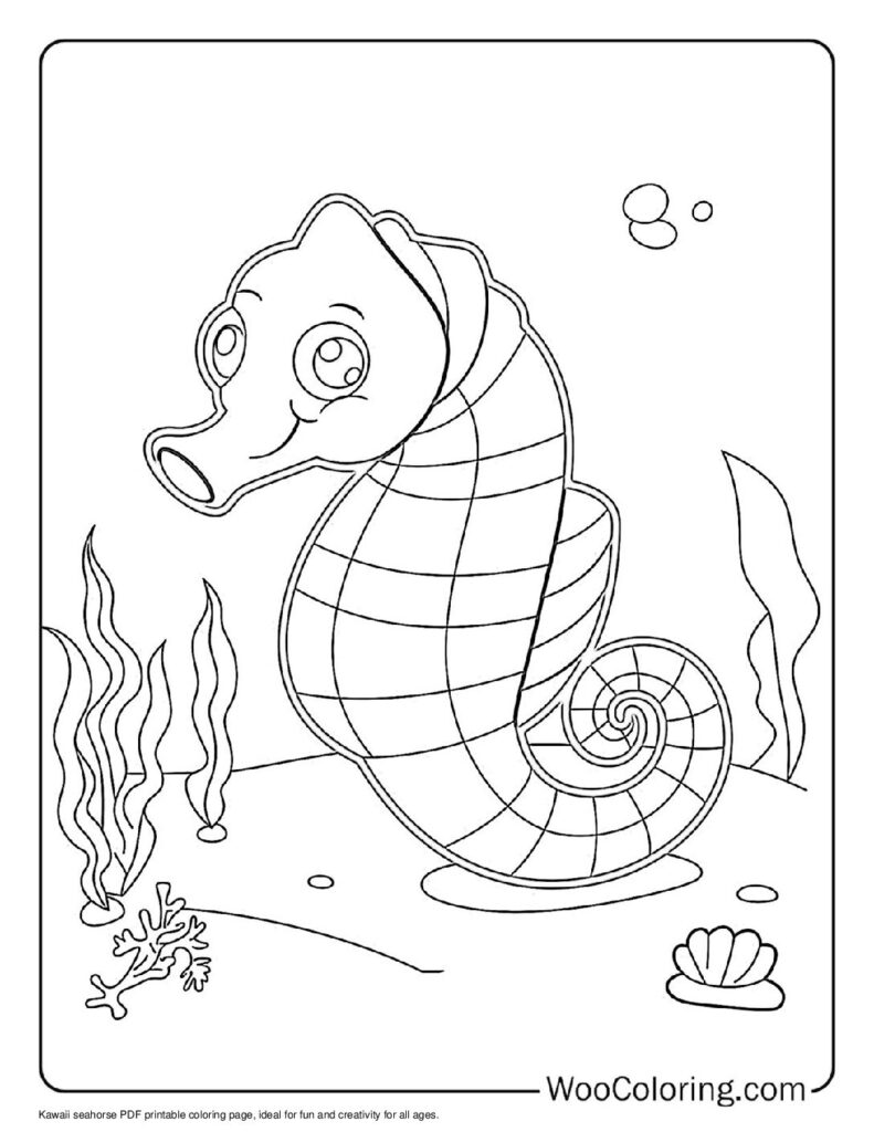 100  Seahorse coloring pages  Free PDF To Print  - 3