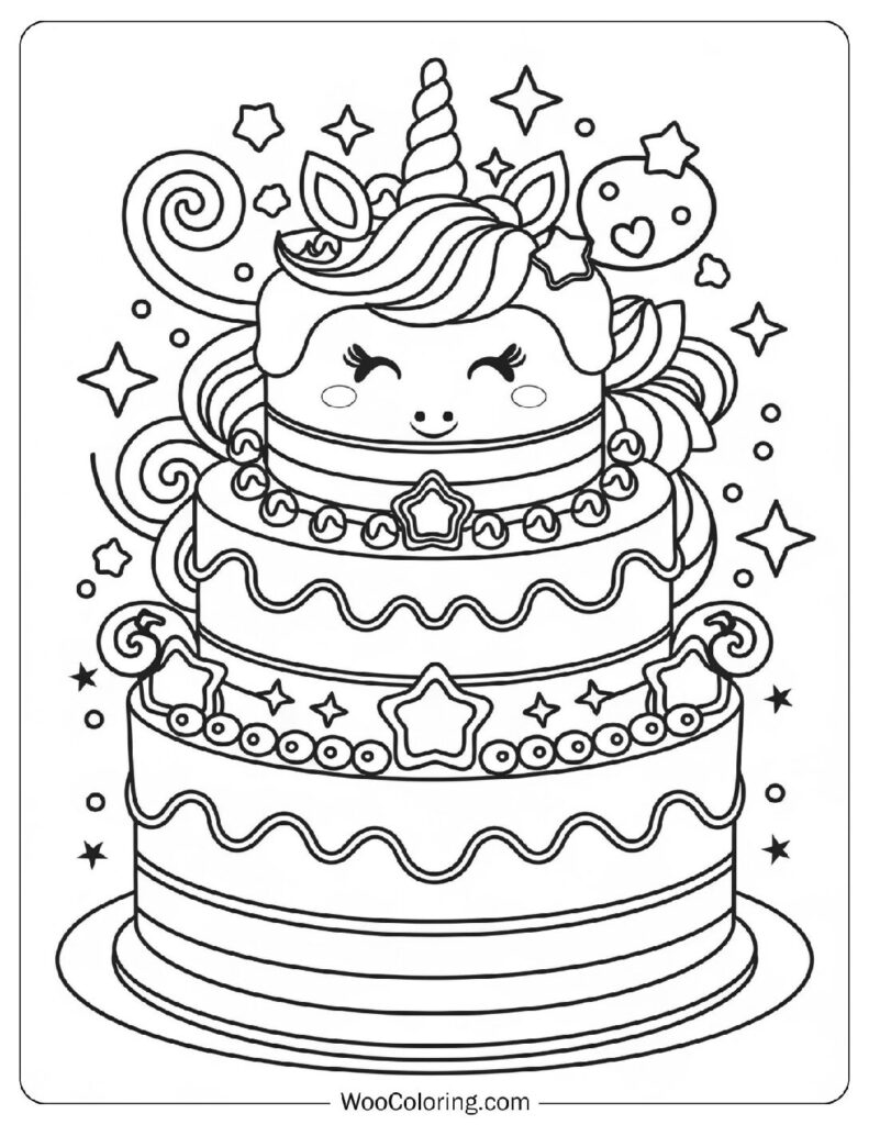 36 Cake Coloring Pages  Free PDF To Print  - 12