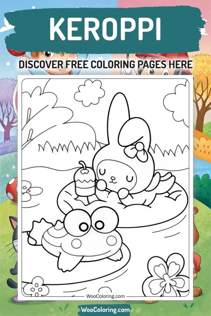 Keroppi coloring pages designs from TV Show
