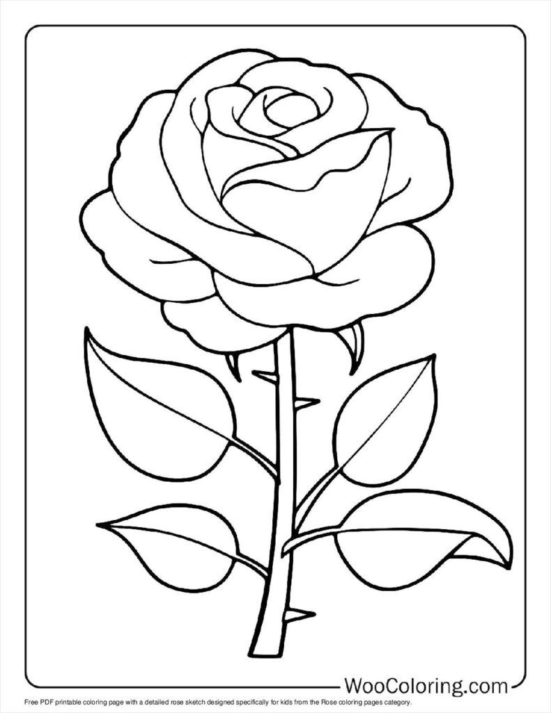 100  Rose coloring pages  Free PDF To Print  - 14