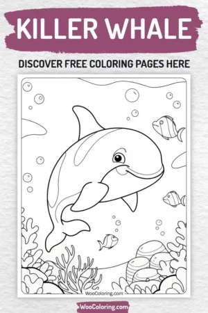 Killer Whale coloring pages designs for kids