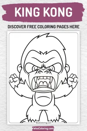 King Kong coloring pages designs for kids