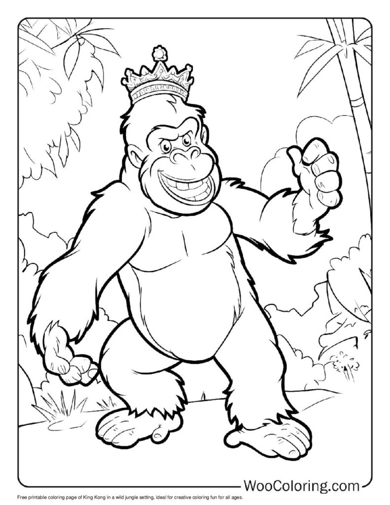 100  King Kong coloring pages  Free PDF To Print  - 7