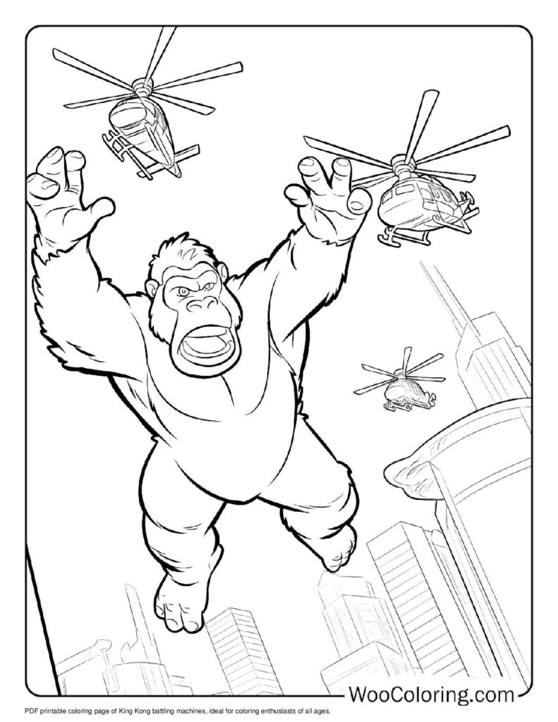 100  King Kong coloring pages  Free PDF To Print  - 14