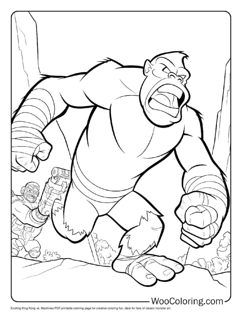 100  King Kong coloring pages  Free PDF To Print  - 80