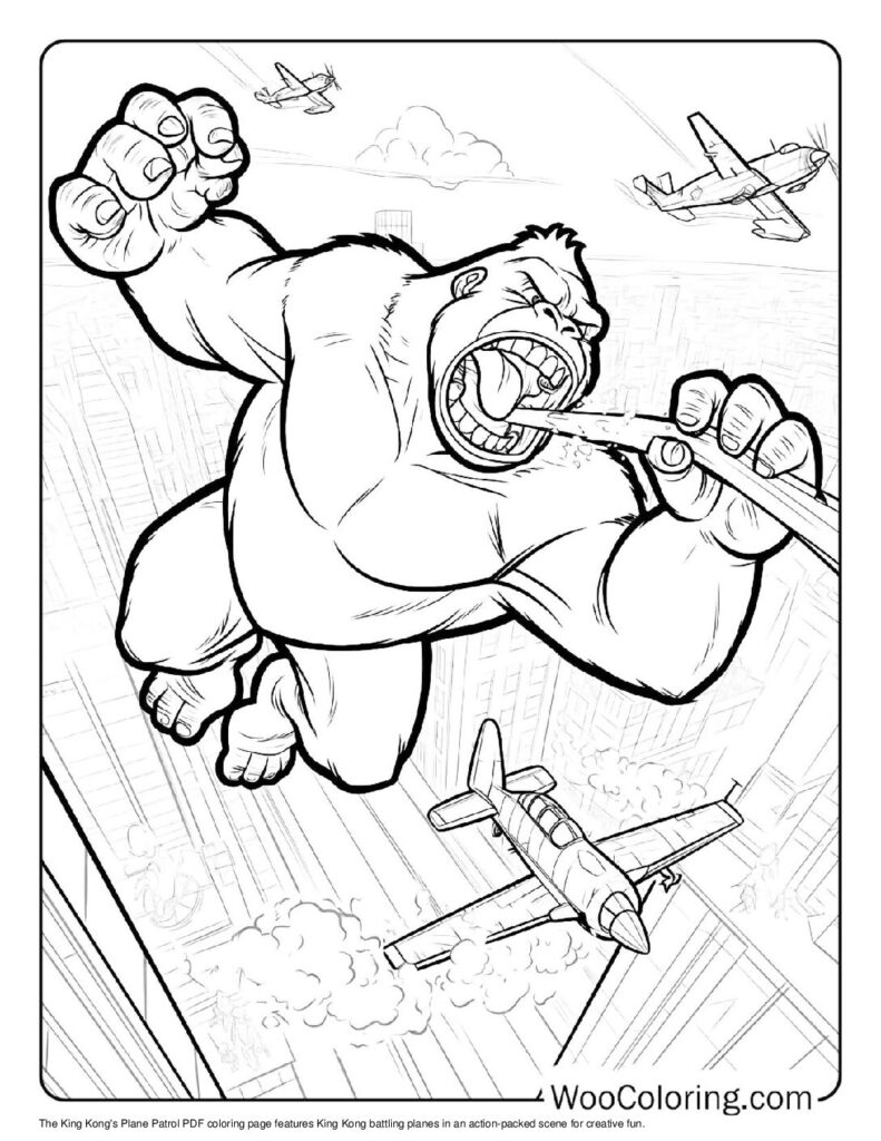 100  King Kong coloring pages  Free PDF To Print  - 33