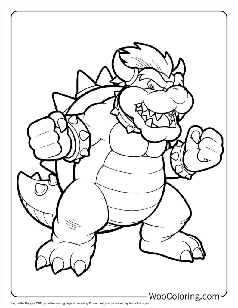 King of the Koopas Coloring In For Kids