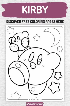 Kirby coloring pages designs for kids