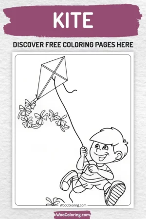 Kite coloring pages designs for kids