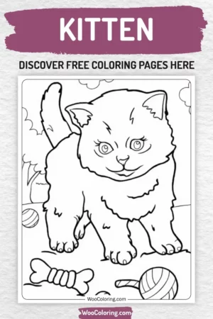 Kitten coloring pages designs for kids