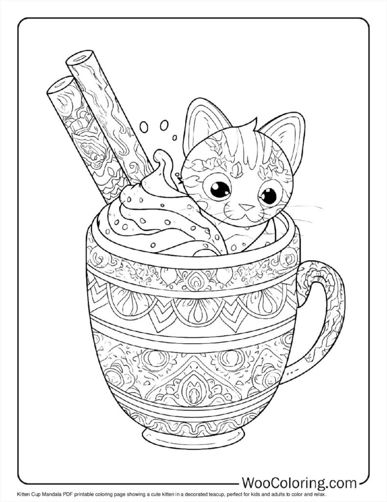 Kitten Cup Mandala