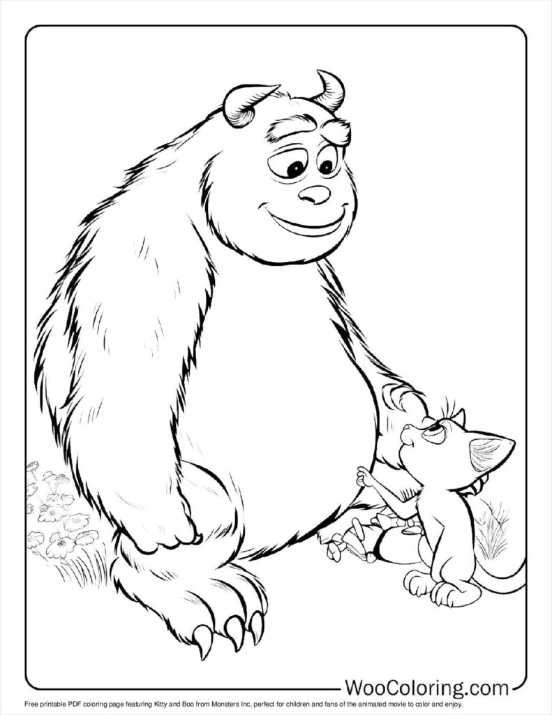 Kitty and Boo Coloring Page For Kids